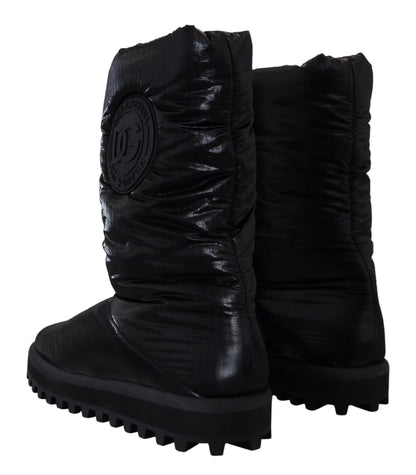 Bottes d'hiver mi-mollet matelassées noires Dolce & Gabbana