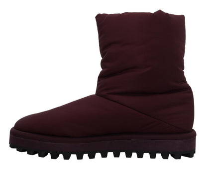 Bottes mi-montantes Dolce & Gabbana en nylon bordeaux rembourrées