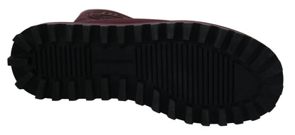Bottes mi-montantes Dolce & Gabbana en nylon bordeaux rembourrées