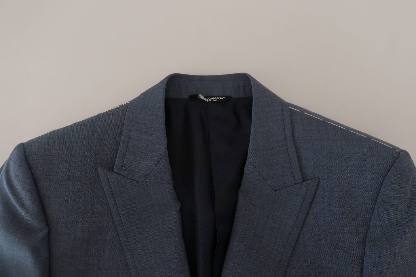 Blazer ajusté Dolce & Gabbana en laine stretch bleue