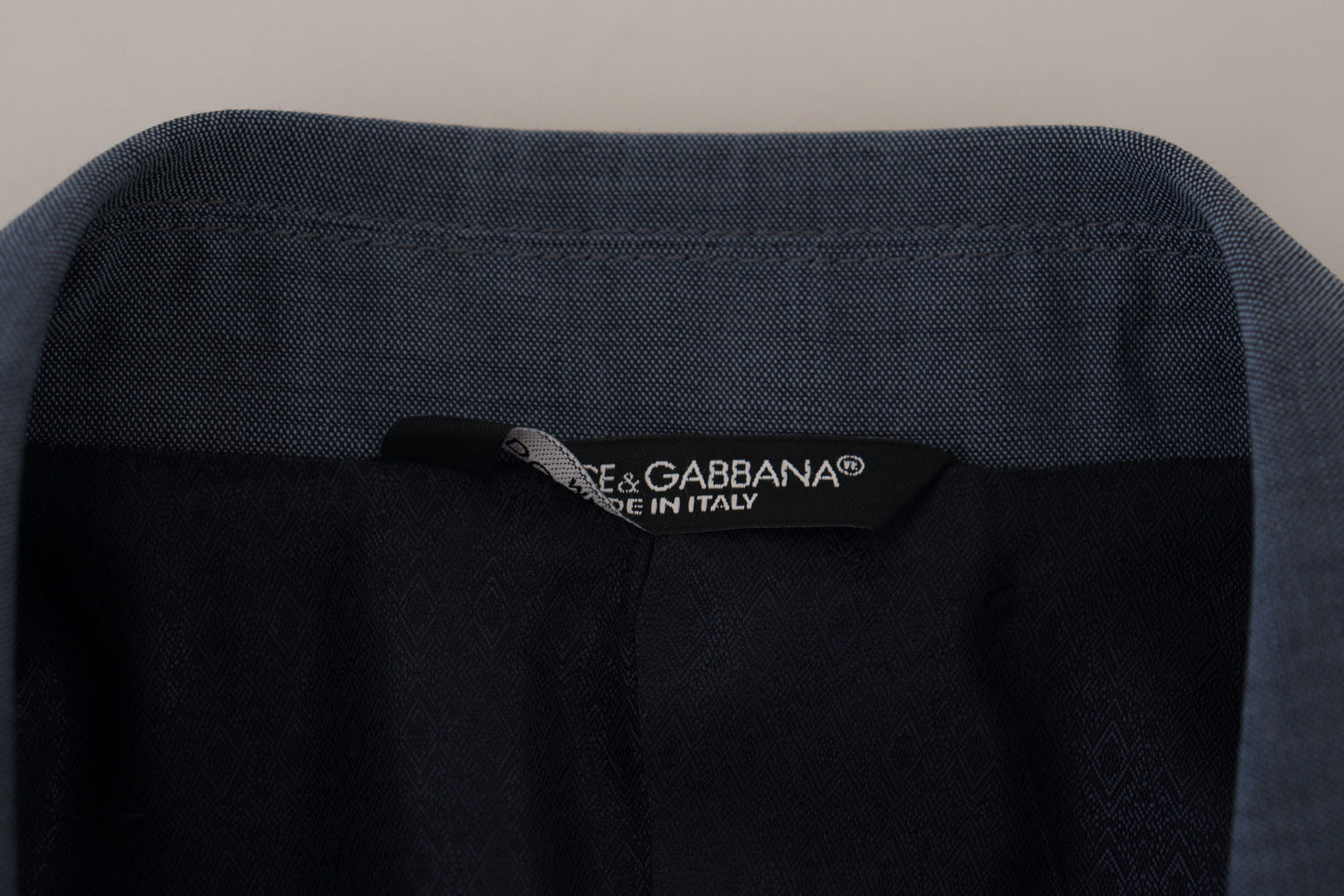 Blazer ajusté Dolce & Gabbana en laine stretch bleue