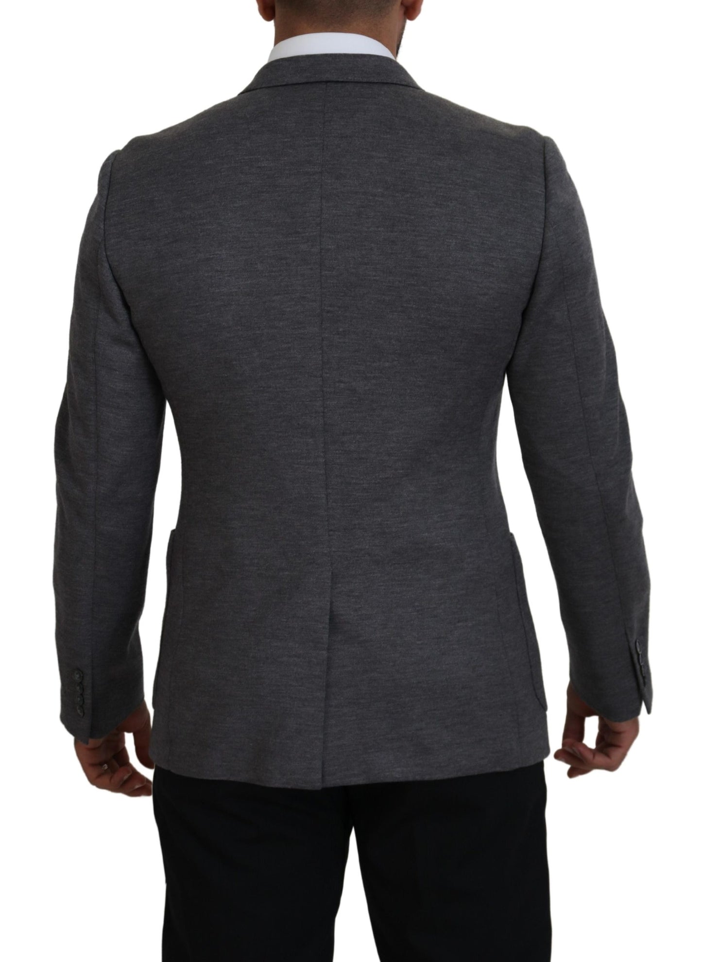 Dolce & Gabbana Blazer coupe ajustée en laine stretch grise