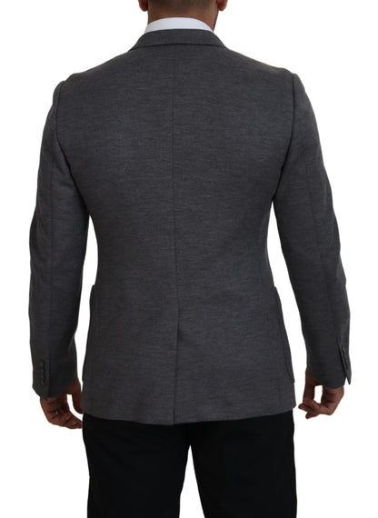 Dolce & Gabbana Blazer coupe ajustée en laine stretch grise