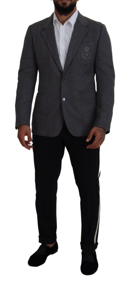 Dolce & Gabbana Blazer coupe ajustée en laine stretch grise