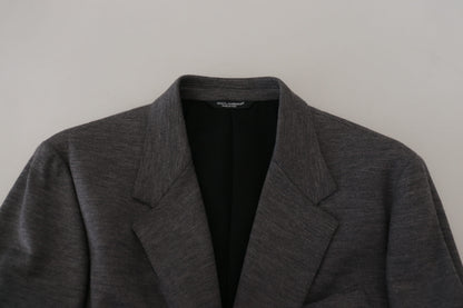 Dolce & Gabbana Blazer coupe ajustée en laine stretch grise