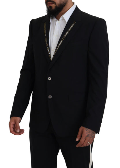 Dolce & Gabbana Blazer ajusté en laine stretch noire