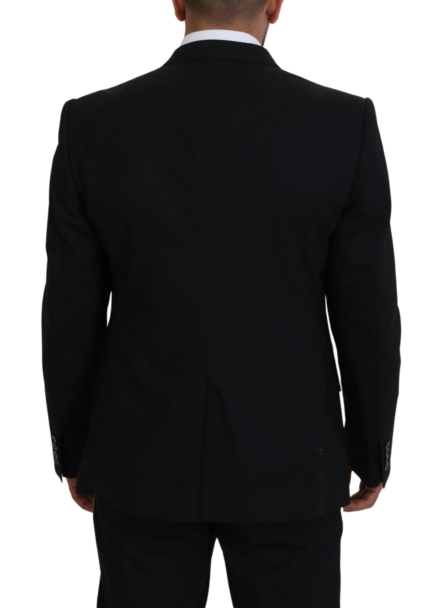 Dolce & Gabbana Blazer ajusté en laine stretch noire