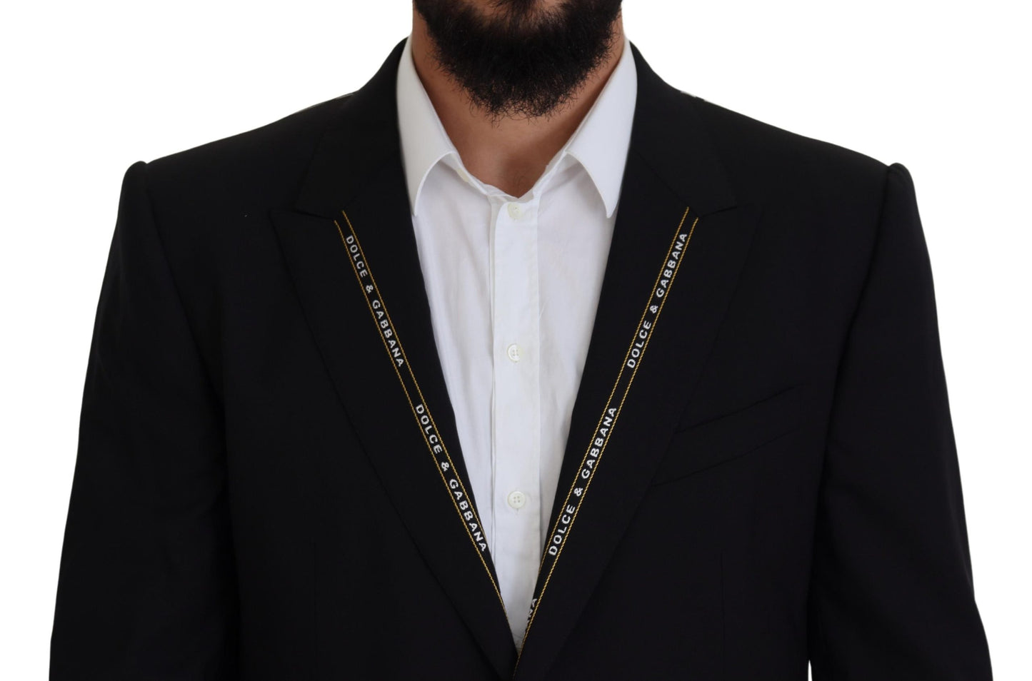Dolce & Gabbana Blazer ajusté en laine stretch noire