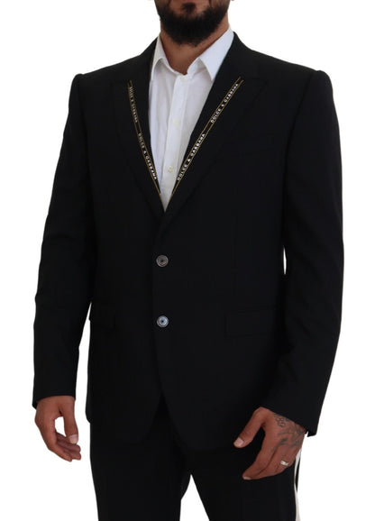 Dolce & Gabbana Blazer ajusté en laine stretch noire