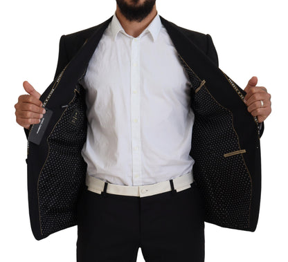 Dolce & Gabbana Blazer ajusté en laine stretch noire