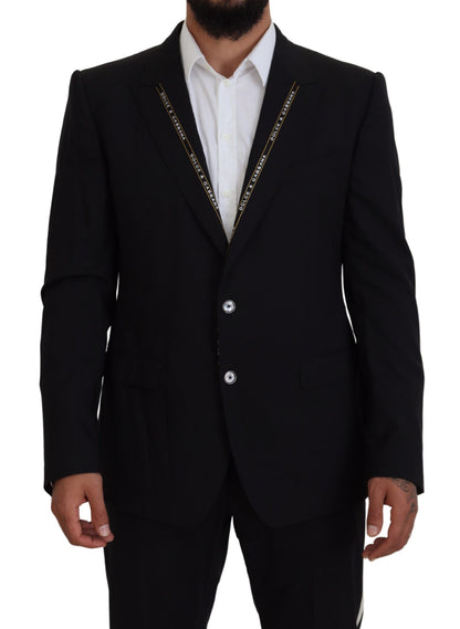 Dolce & Gabbana Blazer ajusté en laine stretch noire