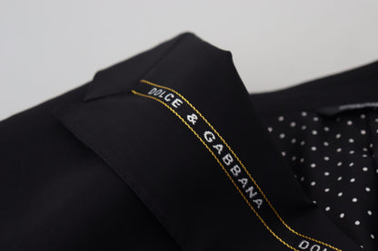 Dolce & Gabbana Blazer ajusté en laine stretch noire