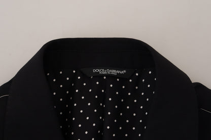 Dolce & Gabbana Blazer ajusté en laine stretch noire
