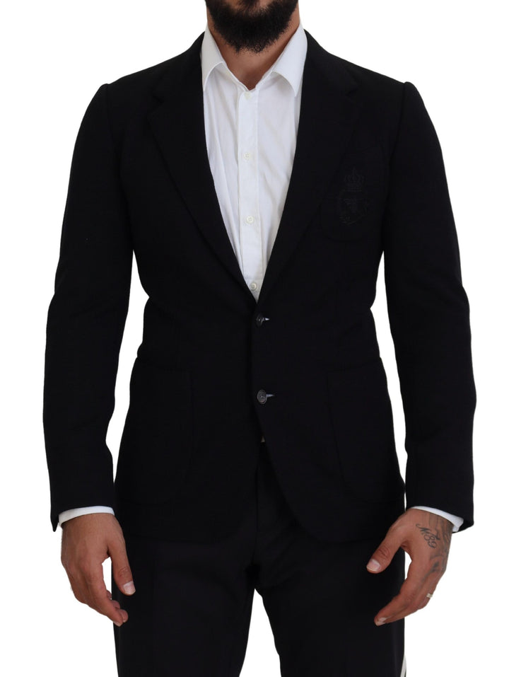 Blazer de lana negra Dolce & Gabbana Crown de corte entallado