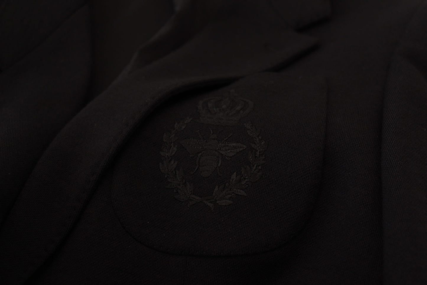 Veste de blazer Dolce & Gabbana en laine noire coupe ajustée avec couronne