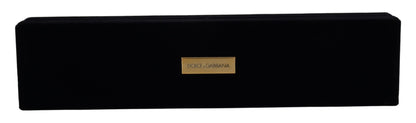 Boîte à bijoux de rangement Dolce & Gabbana en velours noir avec plaque logo