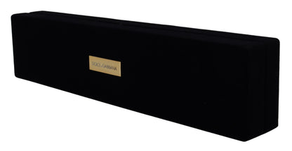 Boîte à bijoux de rangement Dolce & Gabbana en velours noir avec plaque logo