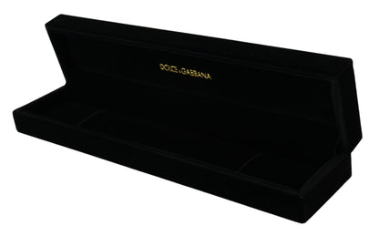 Boîte à bijoux de rangement Dolce & Gabbana en velours noir avec plaque logo