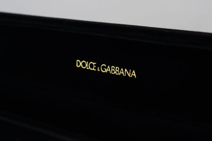 Boîte à bijoux de rangement Dolce & Gabbana en velours noir avec plaque logo