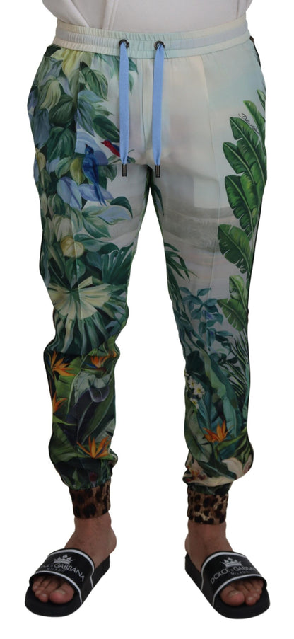 Pantalon de jogging blanc imprimé floral Dolce & Gabbana pour homme