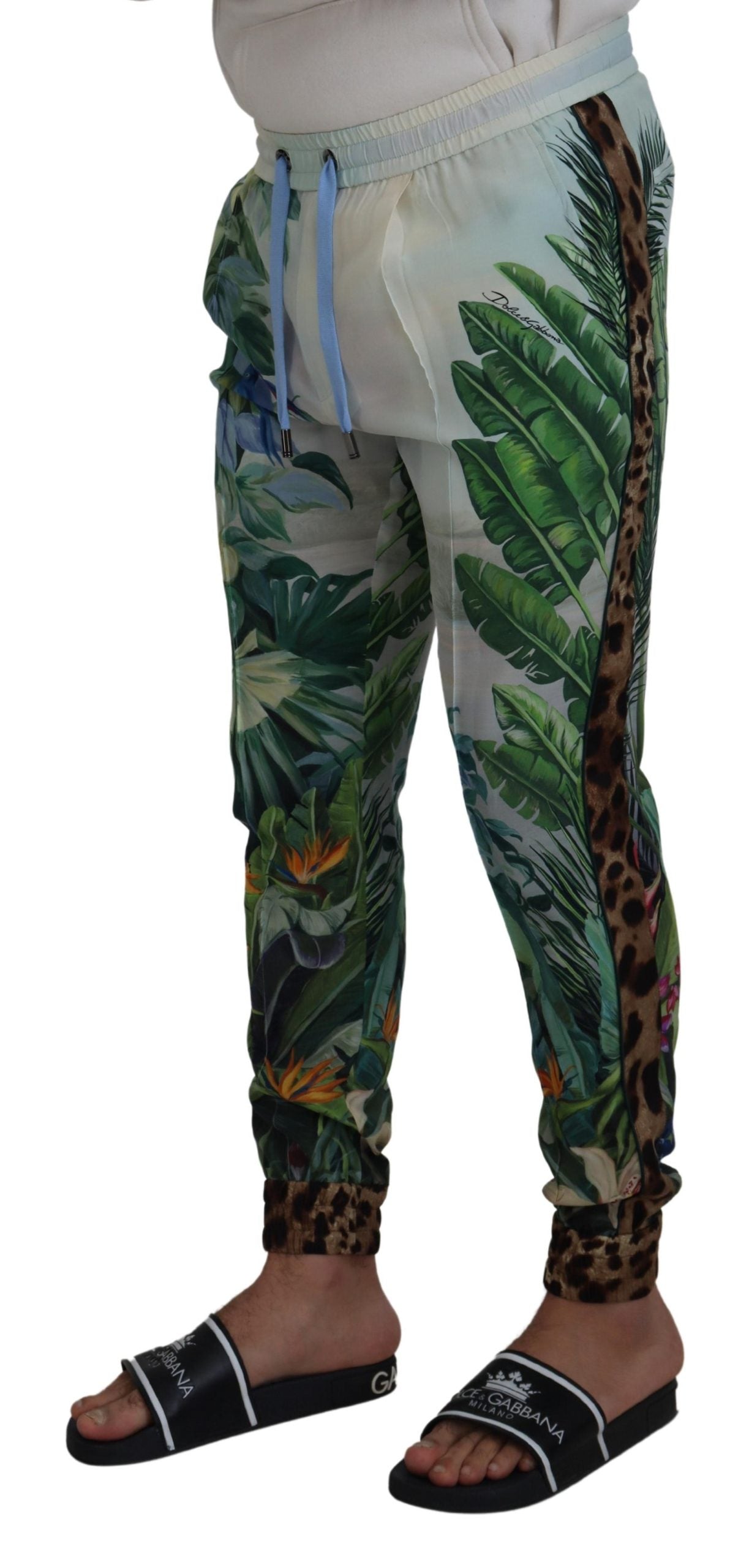 Pantalon de jogging blanc imprimé floral Dolce & Gabbana pour homme