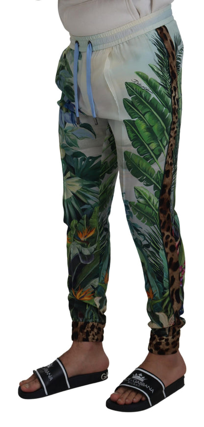 Pantalon de jogging blanc imprimé floral Dolce & Gabbana pour homme