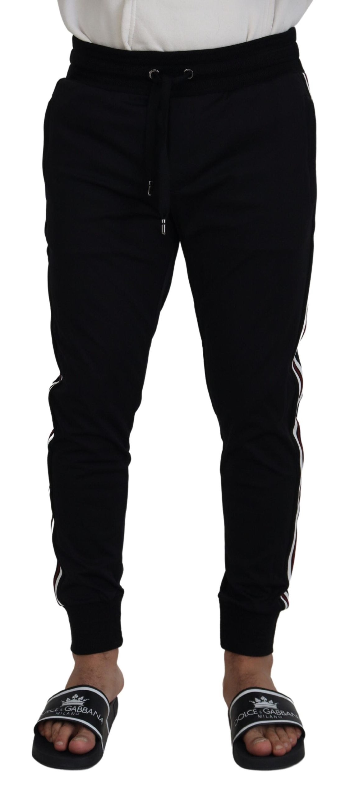 Pantalon de jogging pour homme Dolce & Gabbana noir avec imprimé DG