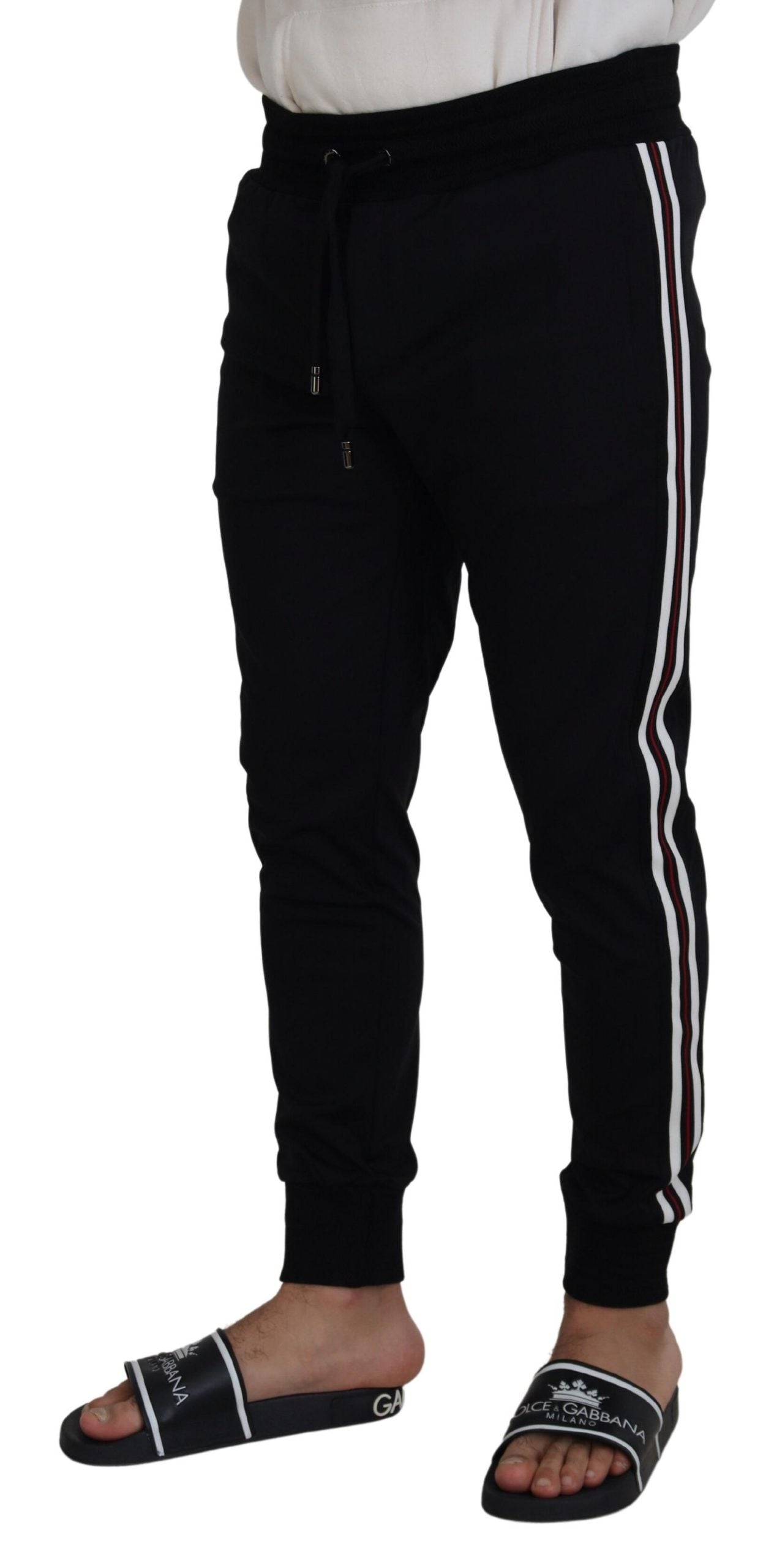 Pantalon de jogging pour homme Dolce & Gabbana noir avec imprimé DG