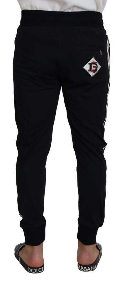 Pantalon de jogging pour homme Dolce & Gabbana noir avec imprimé DG