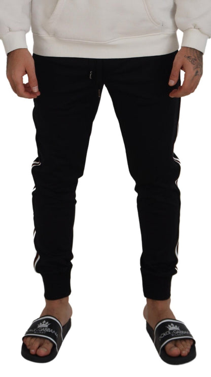 Pantalon de jogging pour homme Dolce & Gabbana noir avec imprimé DG