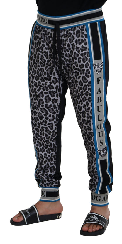 Pantalon de jogging multicolore à imprimé léopard DG King Dolce & Gabbana
