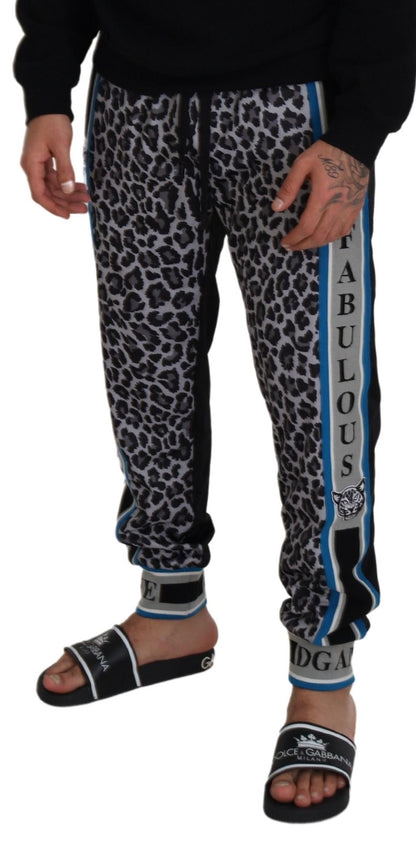Pantalon de jogging multicolore à imprimé léopard DG King Dolce & Gabbana