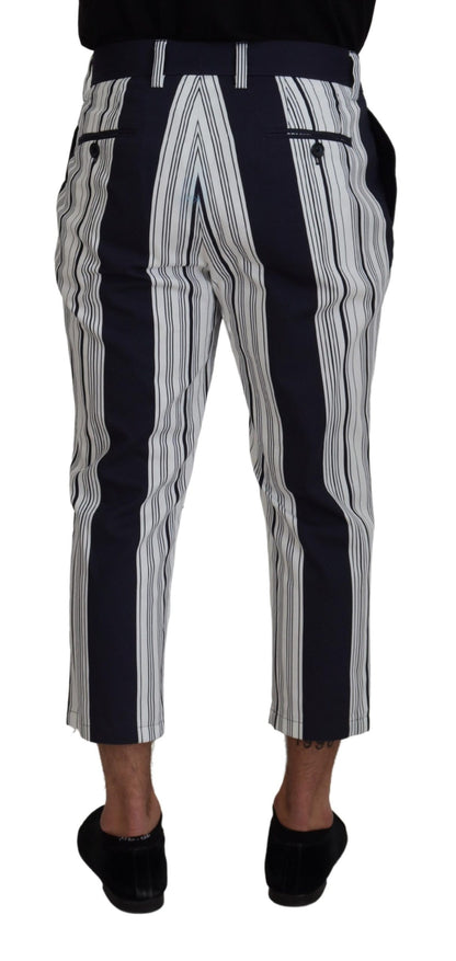 Pantalon court à rayures en coton blanc Dolce & Gabbana