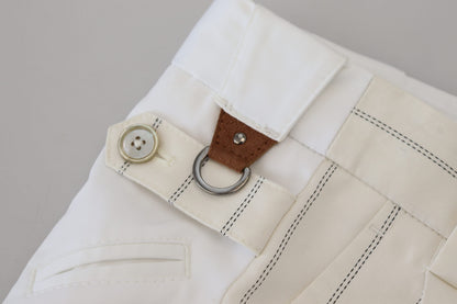Pantalon de cérémonie rayé Dolce & Gabbana en coton blanc
