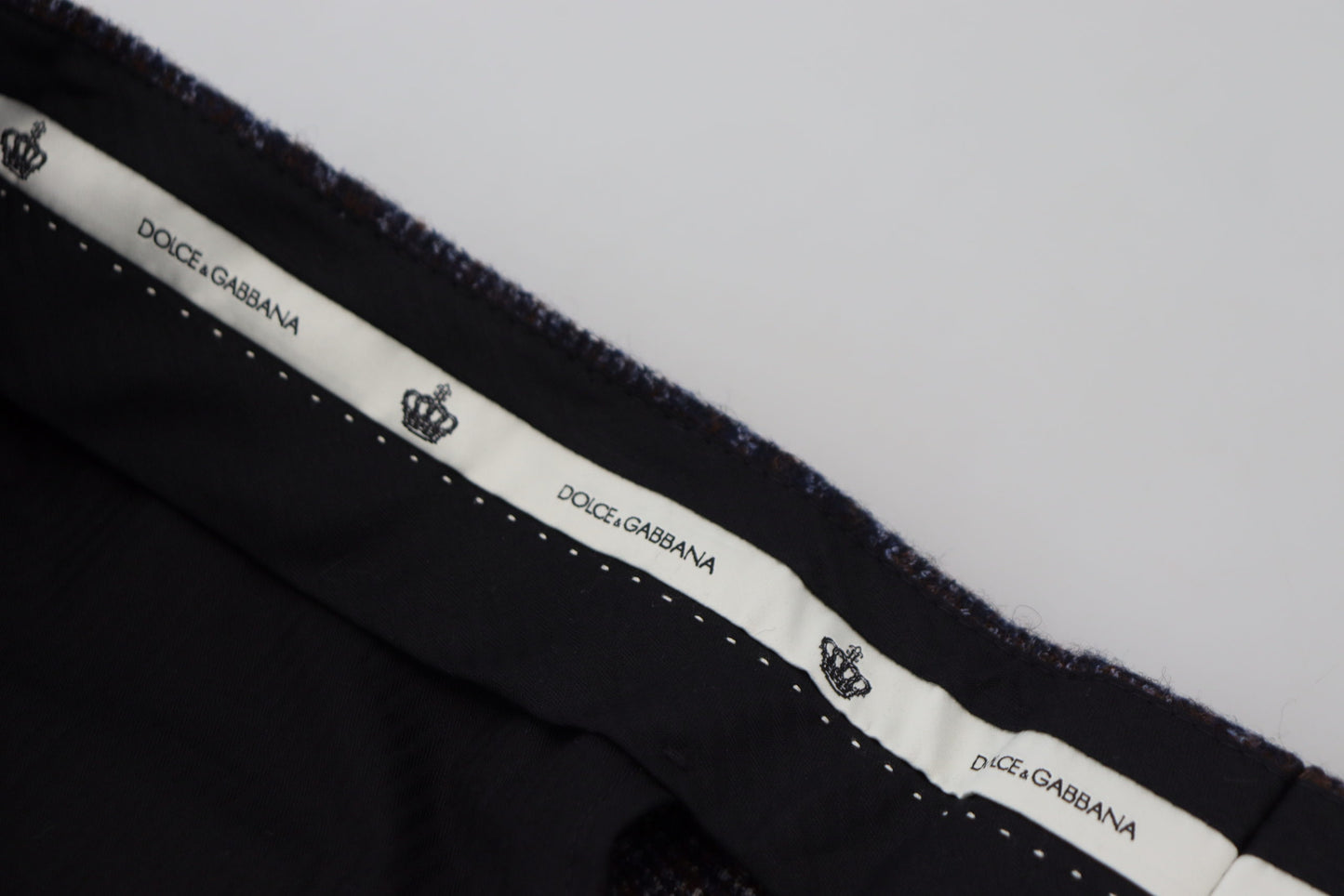 Pantalon pour homme Dolce & Gabbana gris à carreaux taille mi-haute
