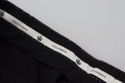 Pantalon pour homme Dolce & Gabbana gris à carreaux taille mi-haute