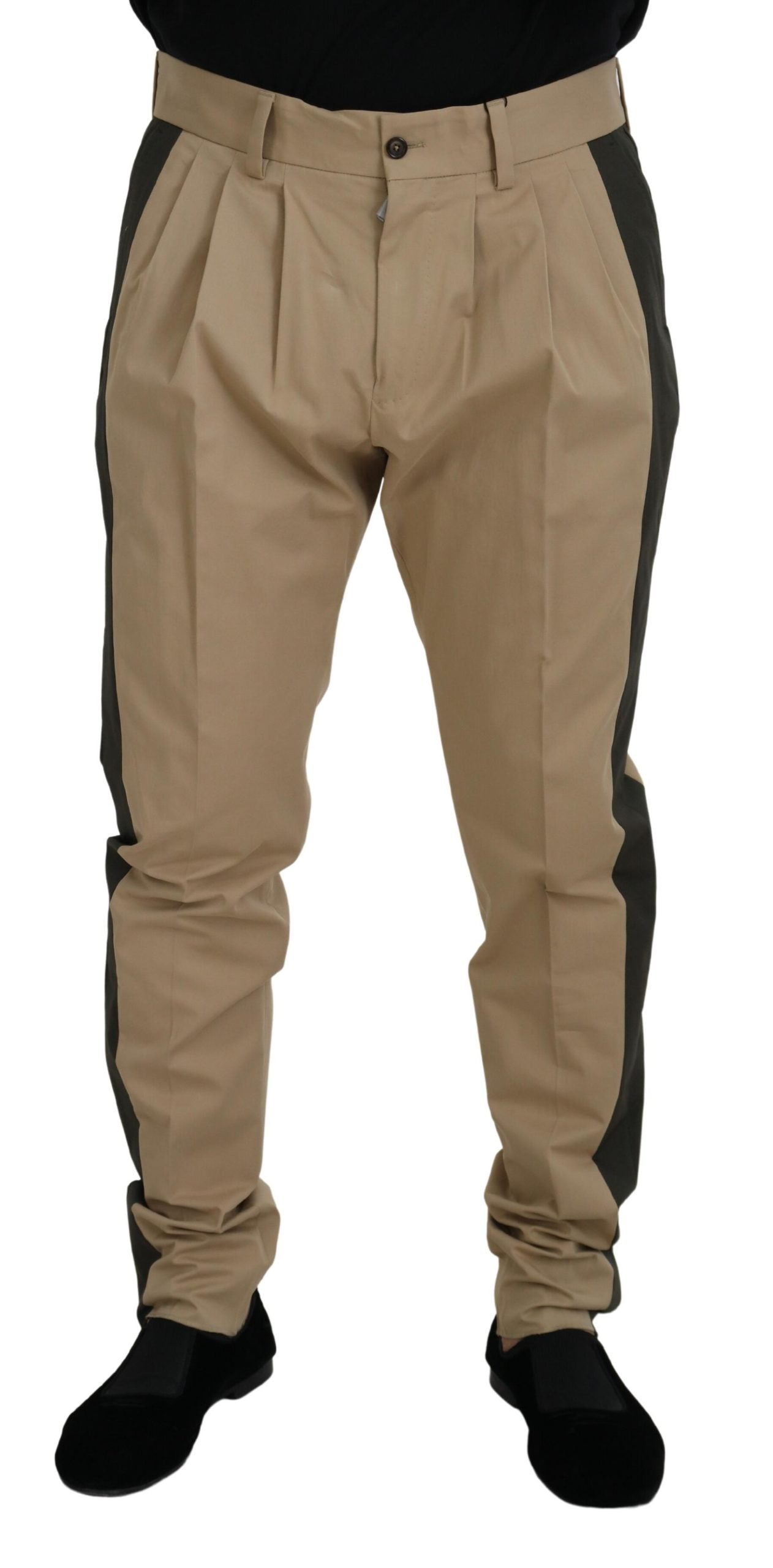 Pantalon Chino Homme Dolce & Gabbana Coton Marron Noir