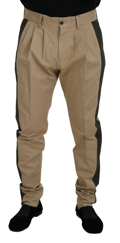 Pantalon Chino Homme Dolce & Gabbana Coton Marron Noir