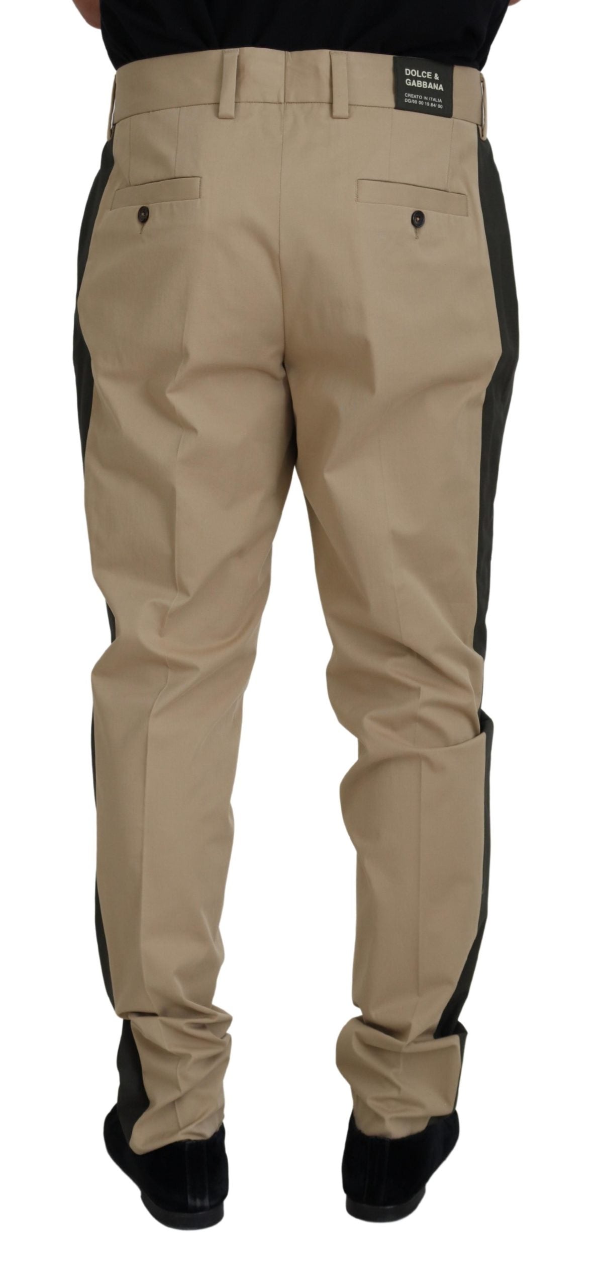 Pantalon Chino Homme Dolce & Gabbana Coton Marron Noir