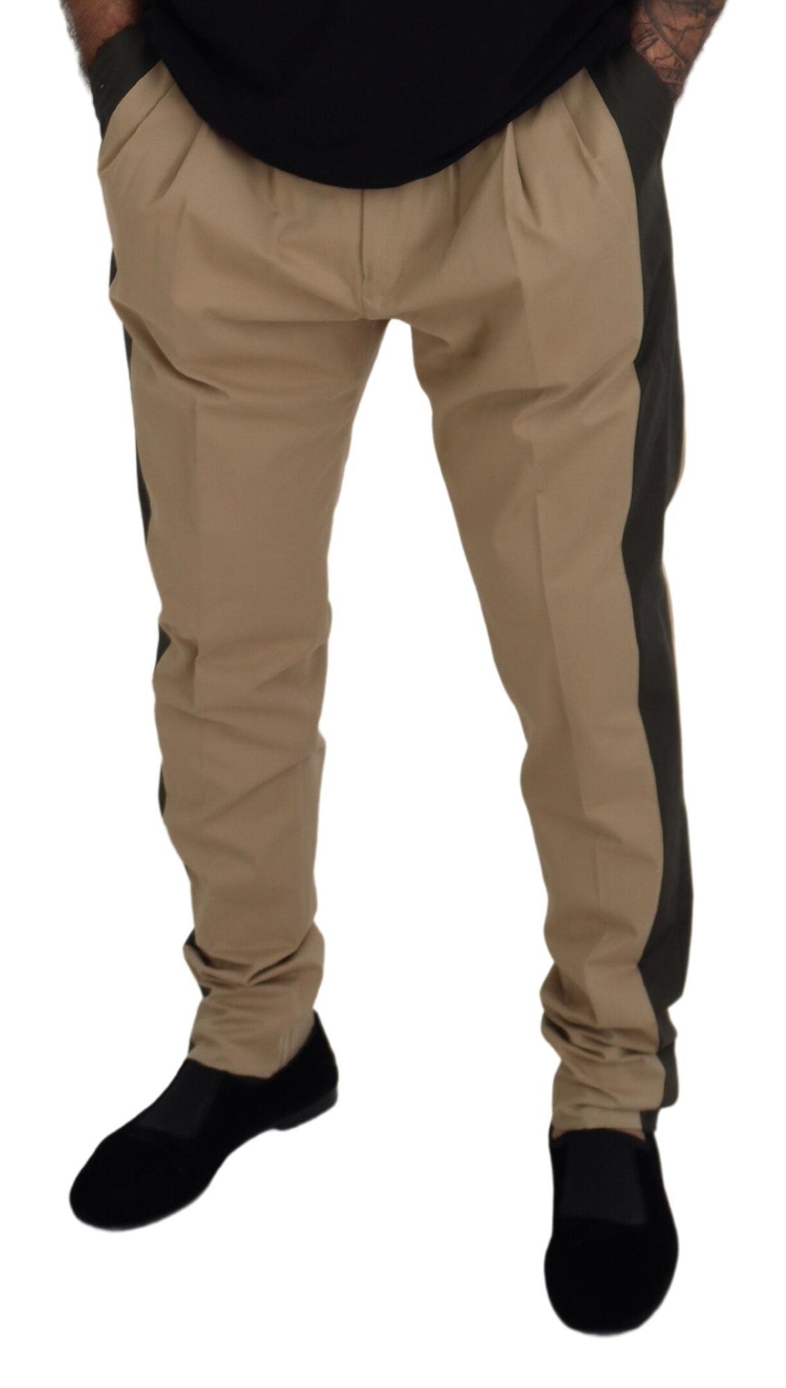 Pantalon Chino Homme Dolce & Gabbana Coton Marron Noir