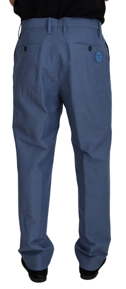 Pantalon de ville homme Dolce & Gabbana en lin bleu (coupe chino)