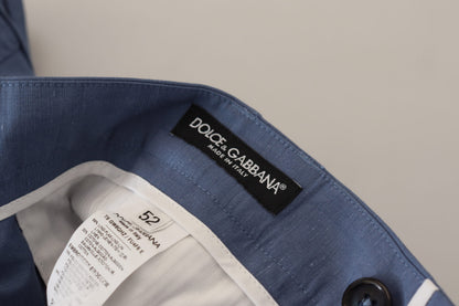 Pantalon de ville homme Dolce & Gabbana en lin bleu (coupe chino)