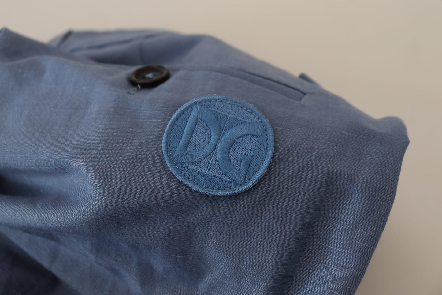 Pantalon de ville homme Dolce & Gabbana en lin bleu (coupe chino)