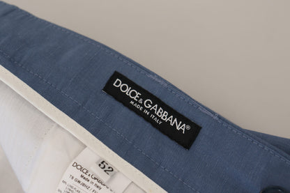 Pantalon de costume habillé en lin bleu Dolce & Gabbana