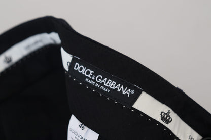 Pantalon de costume noir ajusté en laine Dolce & Gabbana