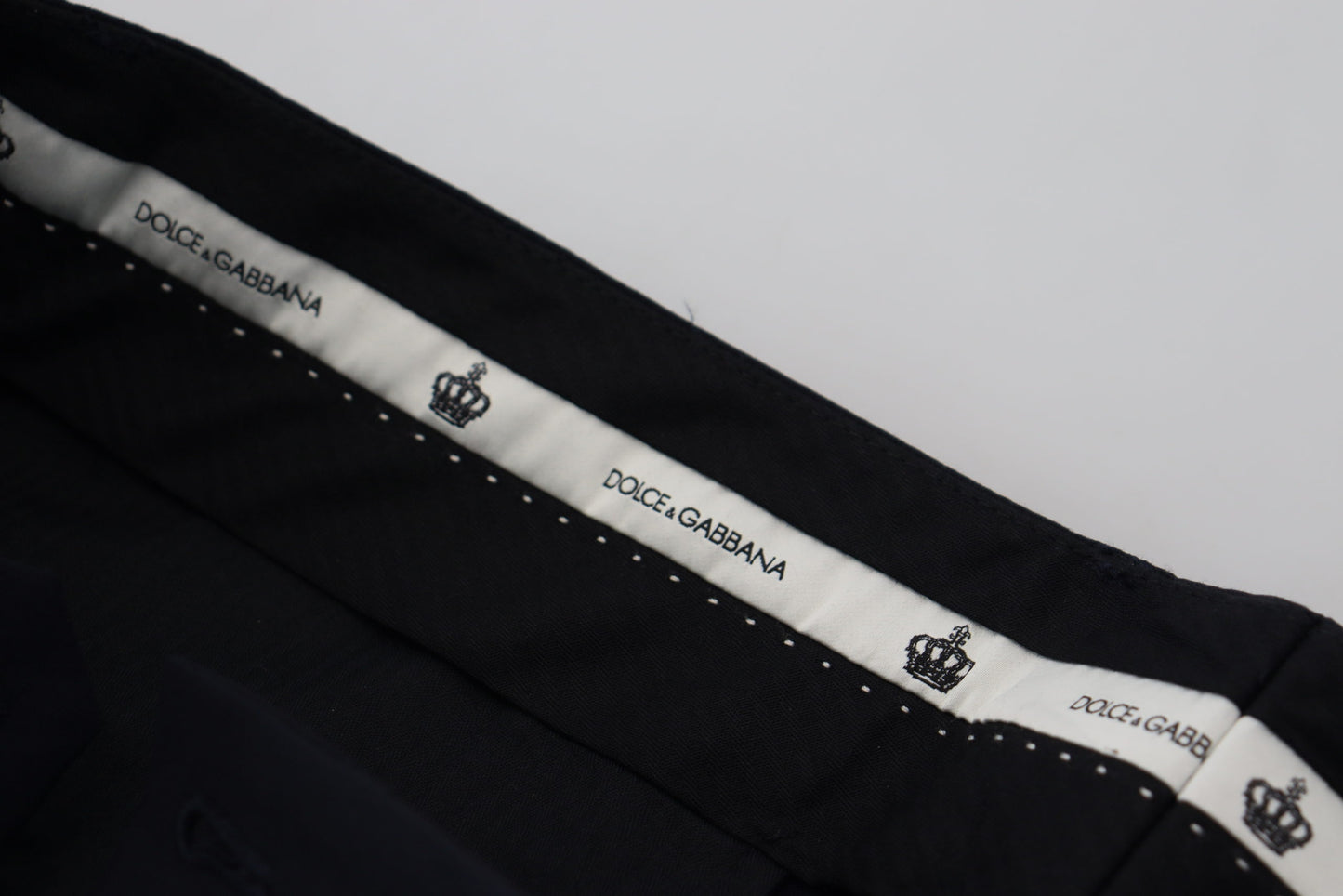 Pantalon de costume noir ajusté en laine Dolce & Gabbana
