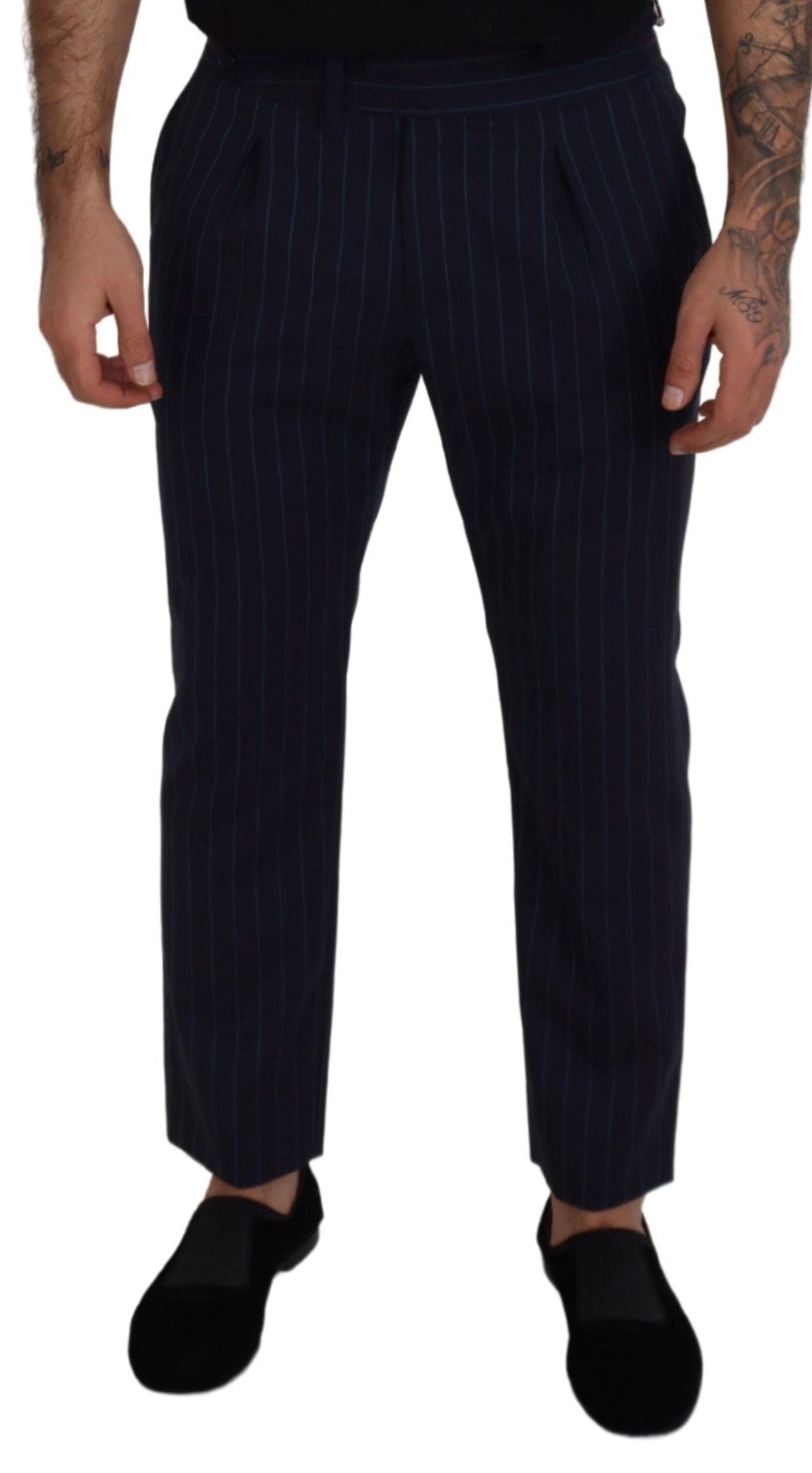 Pantalon de costume rayé bleu Dolce & Gabbana pour homme