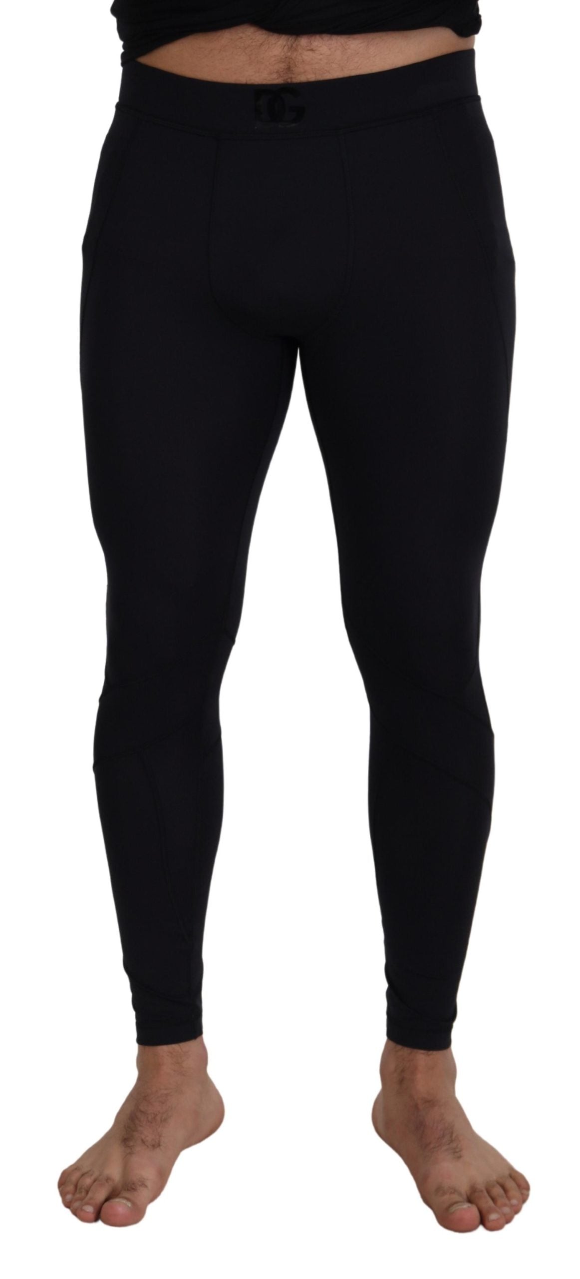 Pantalon slim extensible en nylon noir Dolce & Gabbana