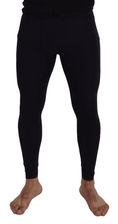 Pantalon slim extensible en nylon noir Dolce & Gabbana
