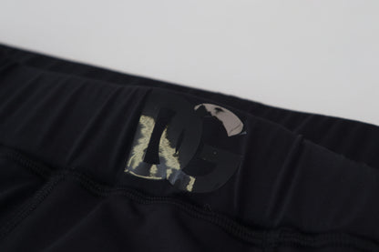 Pantalon slim extensible en nylon noir Dolce & Gabbana